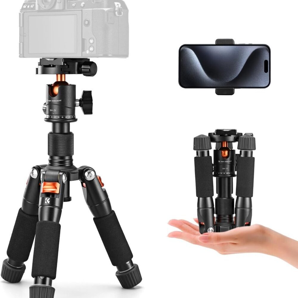 Mini Desktop Tripod, 20.5''/ 52cm Compact Desk Tripod with 360 Degree Ball Head,